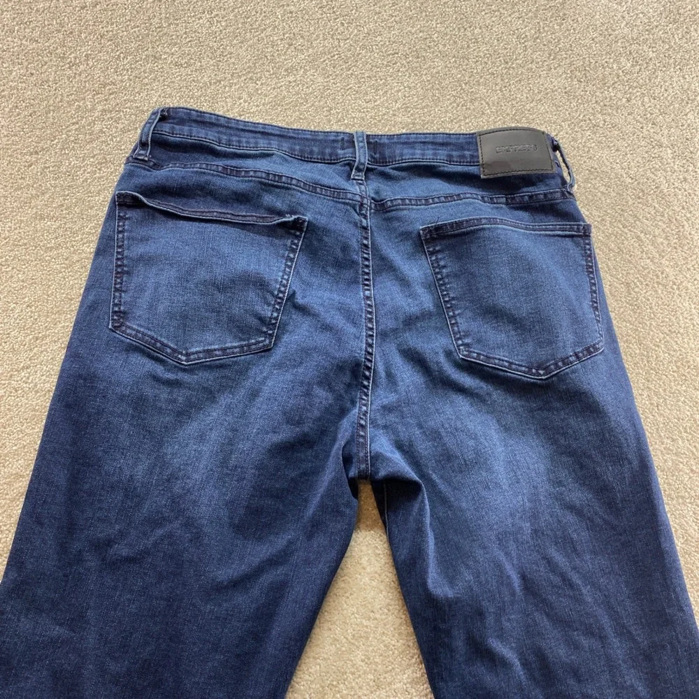 Express Straight Leg Jeans Mens 34x32 Dark Blue Excellent‎ Stretch EX0005553